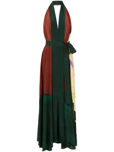 Lenny Niemeyer vestido de fiesta de seda con cuello halter