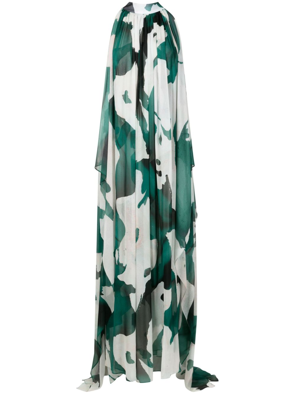 Lenny Niemeyer abstract-print silk draped dress - Green