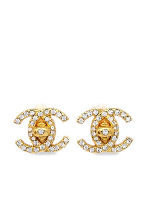 CHANEL Pre-Owned 1996 CC turnlock clip-on earrings