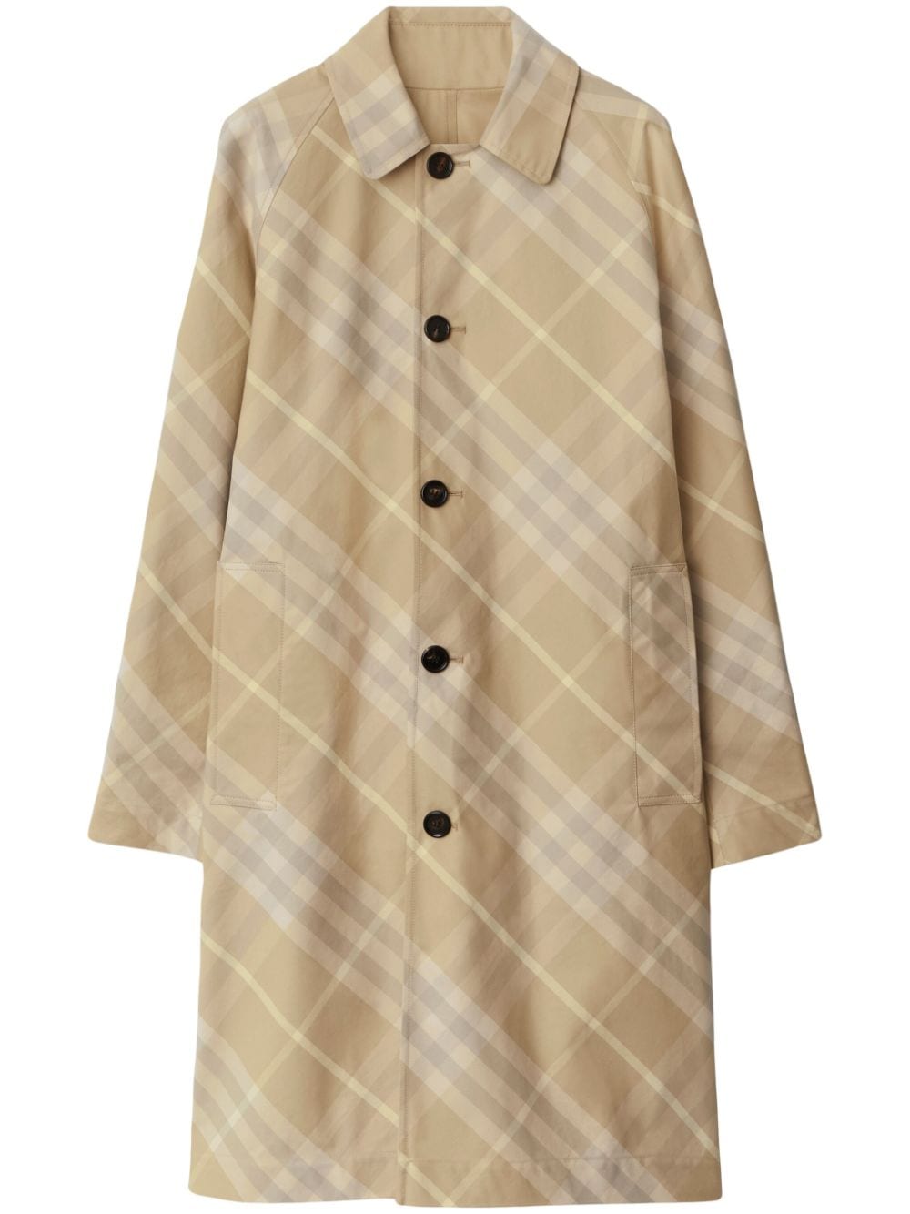 Burberry Car Reversible Check-print Coat In Neutrals