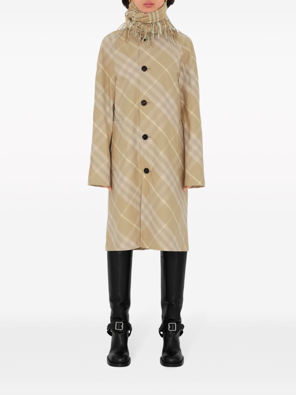 Affordable Burberry Car reversible check-print coat Women