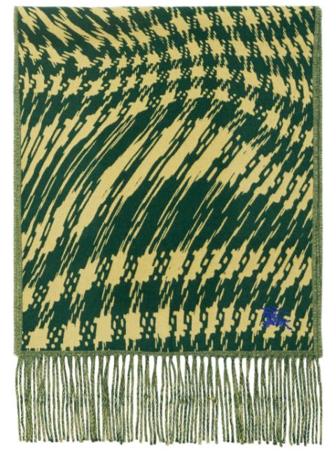 Burberry Warped houndstooth-pattern cashmere scarf Men