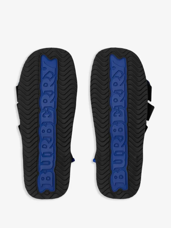 $660 Mens BURBERRY Nylon Strap Sandals Blue/Black 43 US 10 Burberry Nylon Strap Sandals | Black | FARFETCH main image 2