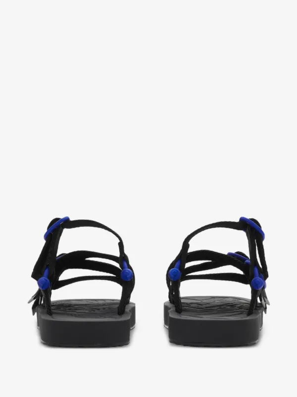 Burberry Nylon Strap Sandals | Black | FARFETCH display picture 2