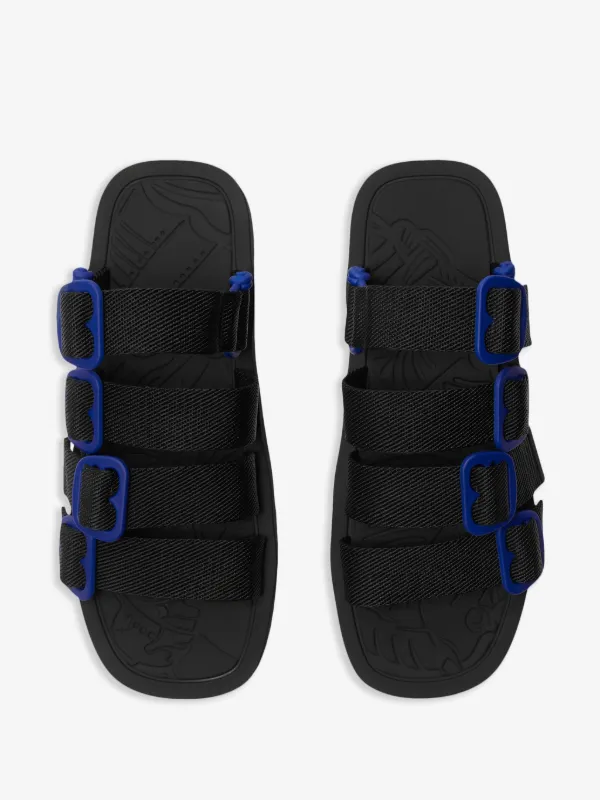 Burberry Nylon Strap Sandals | Black | FARFETCH display picture 3