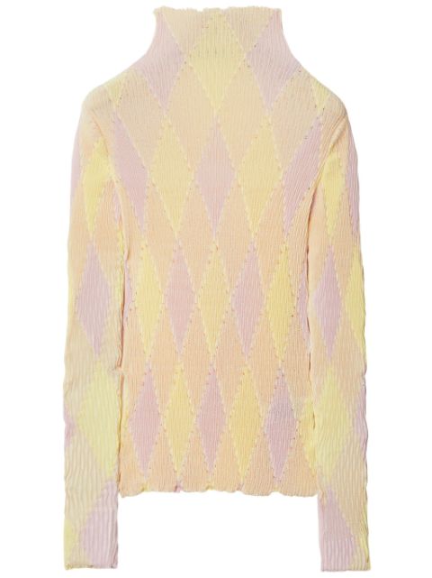 Burberry high-neck argyle intarsia-knit jumper Women