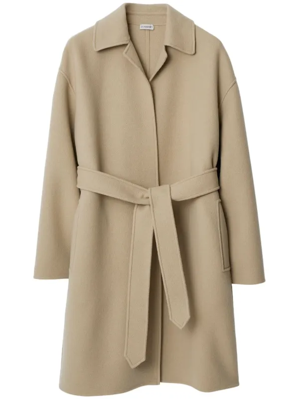 Burberry Manteau En Cachemire a Taille Ceinturee Farfetch