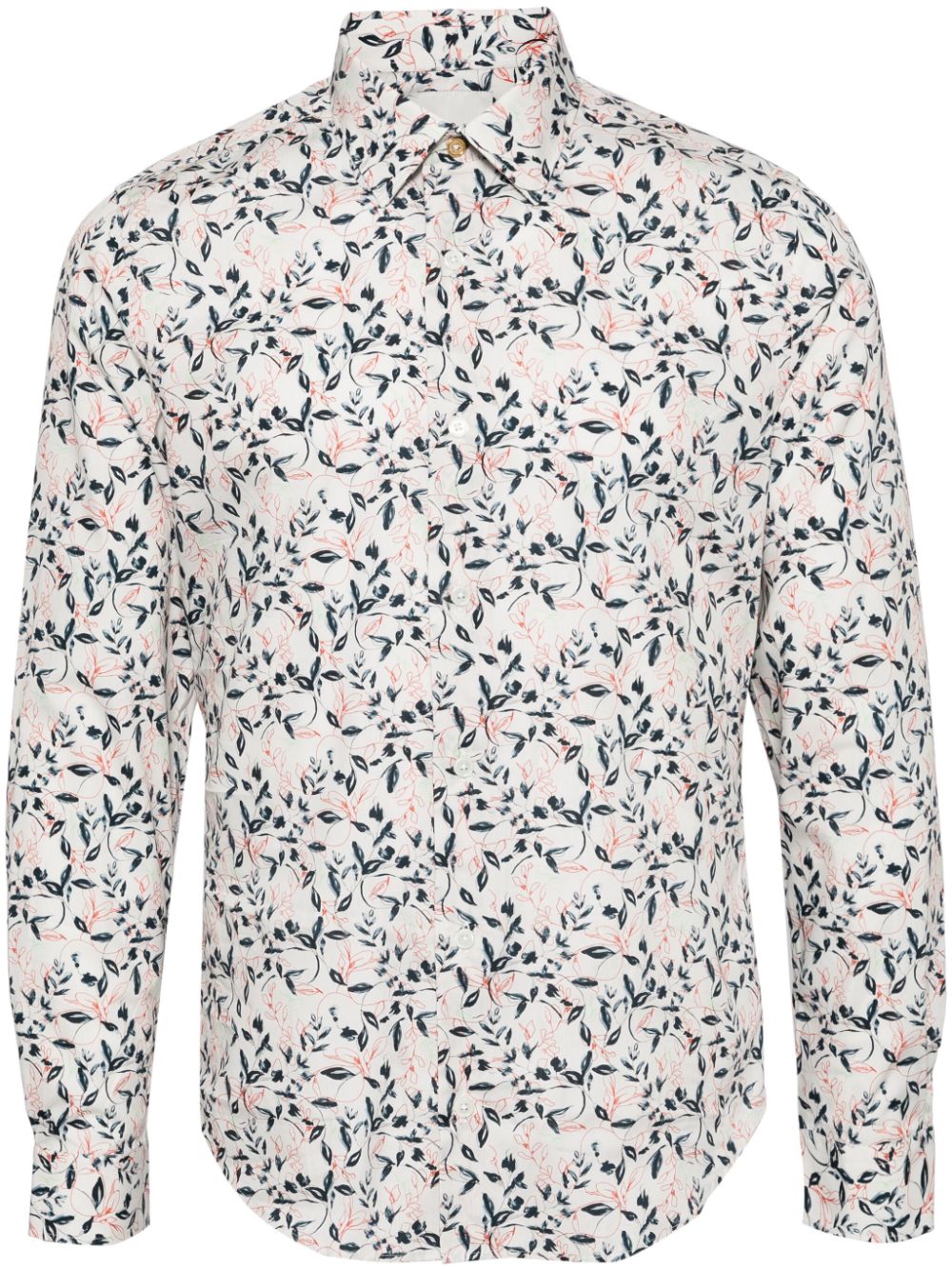 Paul Smith floral-print poplin shirt Wit