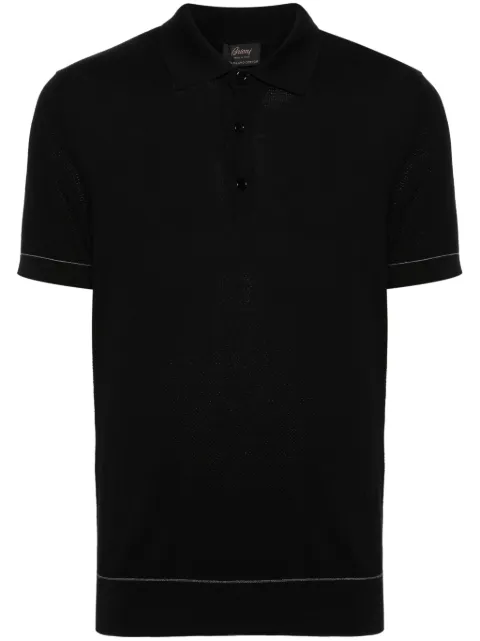 Brioni قميص بولو قطن بنسيج مضلع