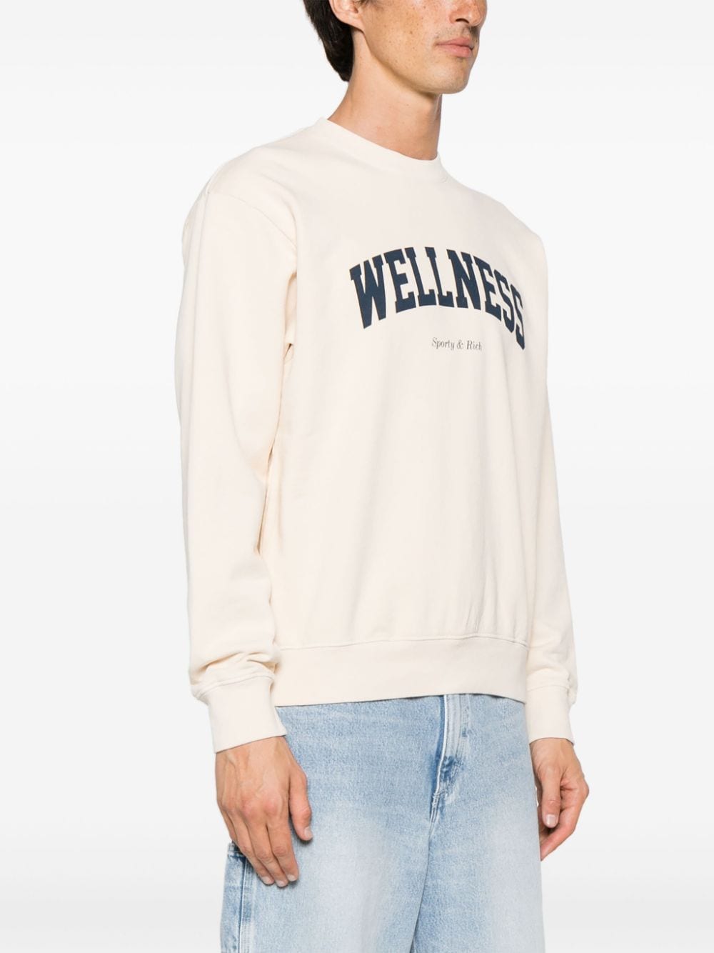 Shop Sporty And Rich Wellness Ivy Cotton Sweatshirt In Neutrals
