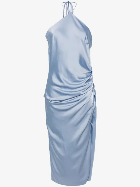 SIMKHAI Hansel halterneck satin midi dress