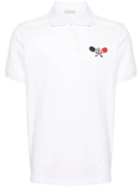 Moncler logo-patch piqué-weave polo shirt