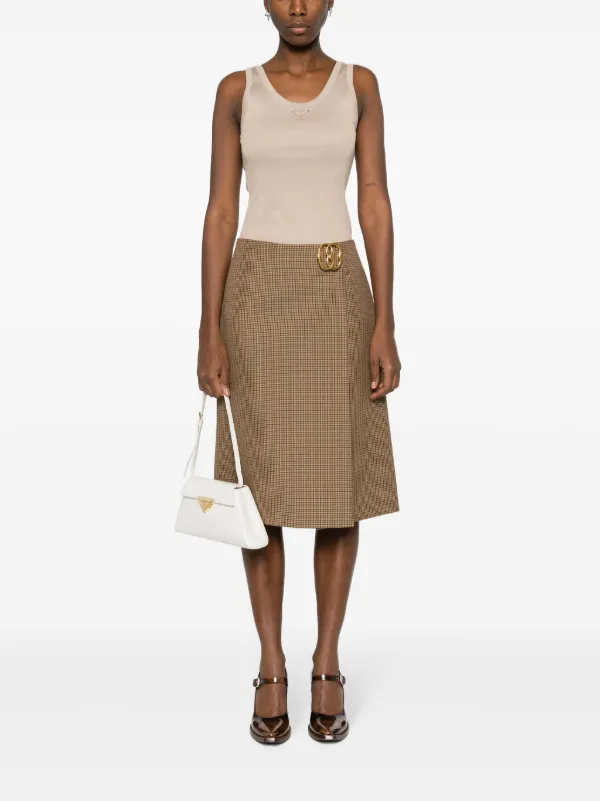Prada triangle-logo Ribbed Tank Top | Neutrals | FARFETCH