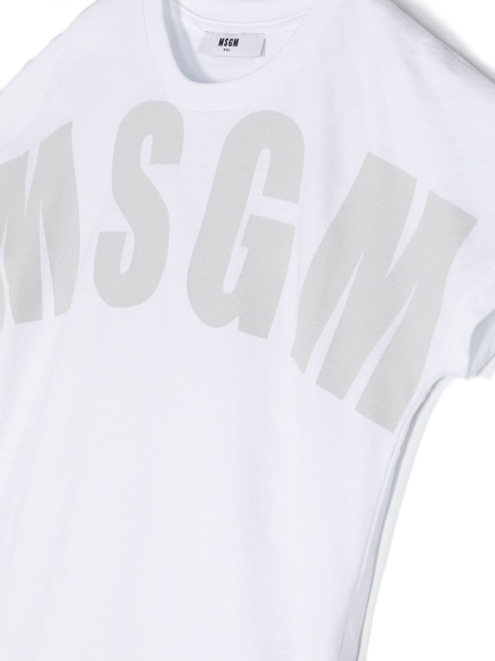 Shop Msgm Logo-print Cotton T-shirt In White