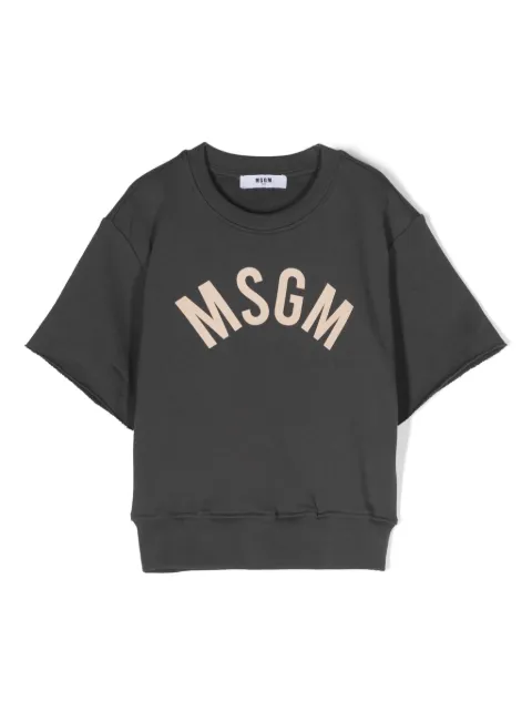 MSGM Kids sudadera manga corta con logo estampado