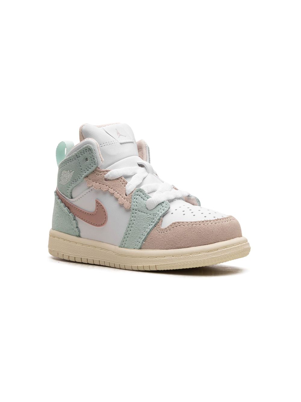 Jordan Kids Air Jordan Retro 1 Mid SE "Pink Oxford Jade Ice" sneakers White