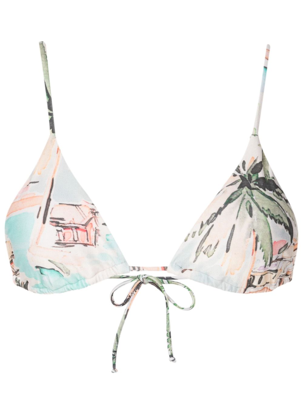 Lenny Niemeyer graphic-print bikini top - Green