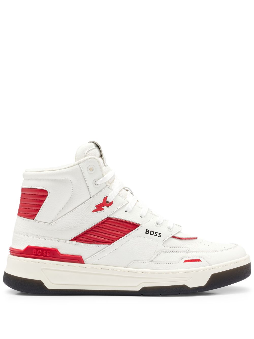 HUGO BOSS QUILTED-PANEL HIGH-TOP SNEAKERS