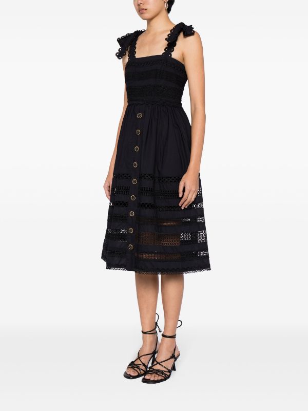 Prada lace-trimmed Cotton Midi Dress - Farfetch