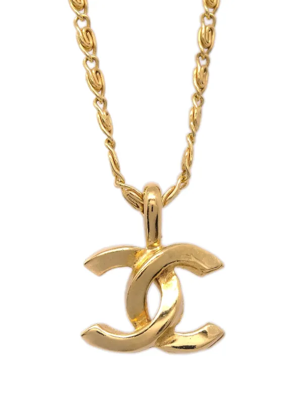 CHANEL ゴールドネックレス ダブルチェーン CHANEL Pre-Owned 1982 ココマーク チェーンネックレス | ゴールド