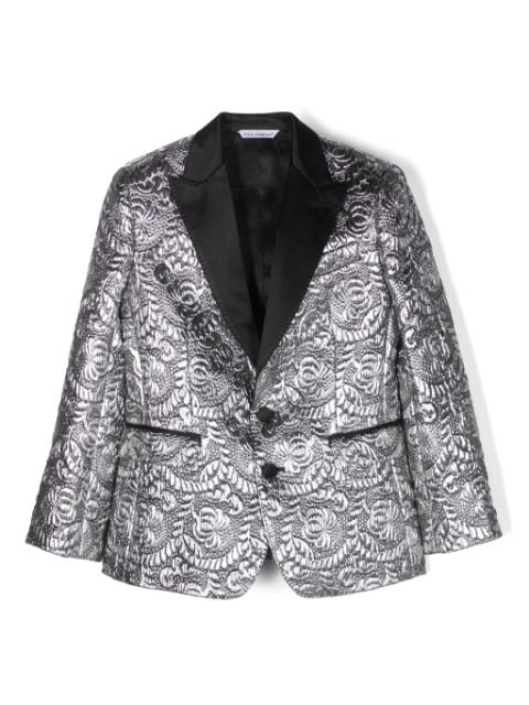 Dolce & Gabbana Kids tailored lamé blazer