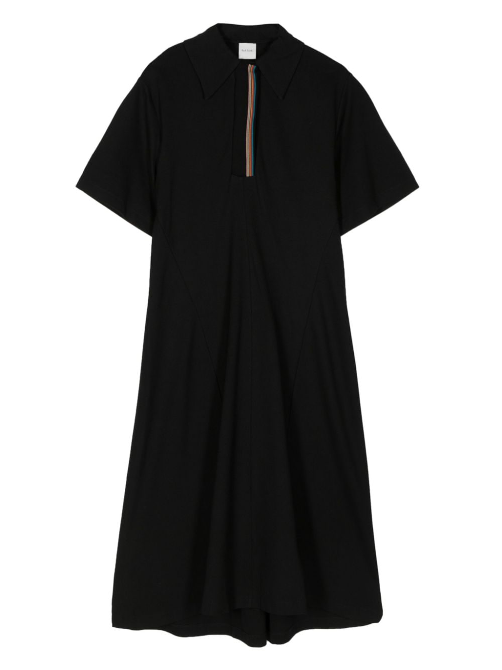 Paul Smith Stripe-detail Midi Polo Dress In Black