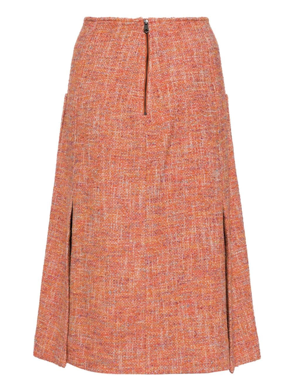 Shop Paul Smith A-line Tweed Midi Skirt In Orange