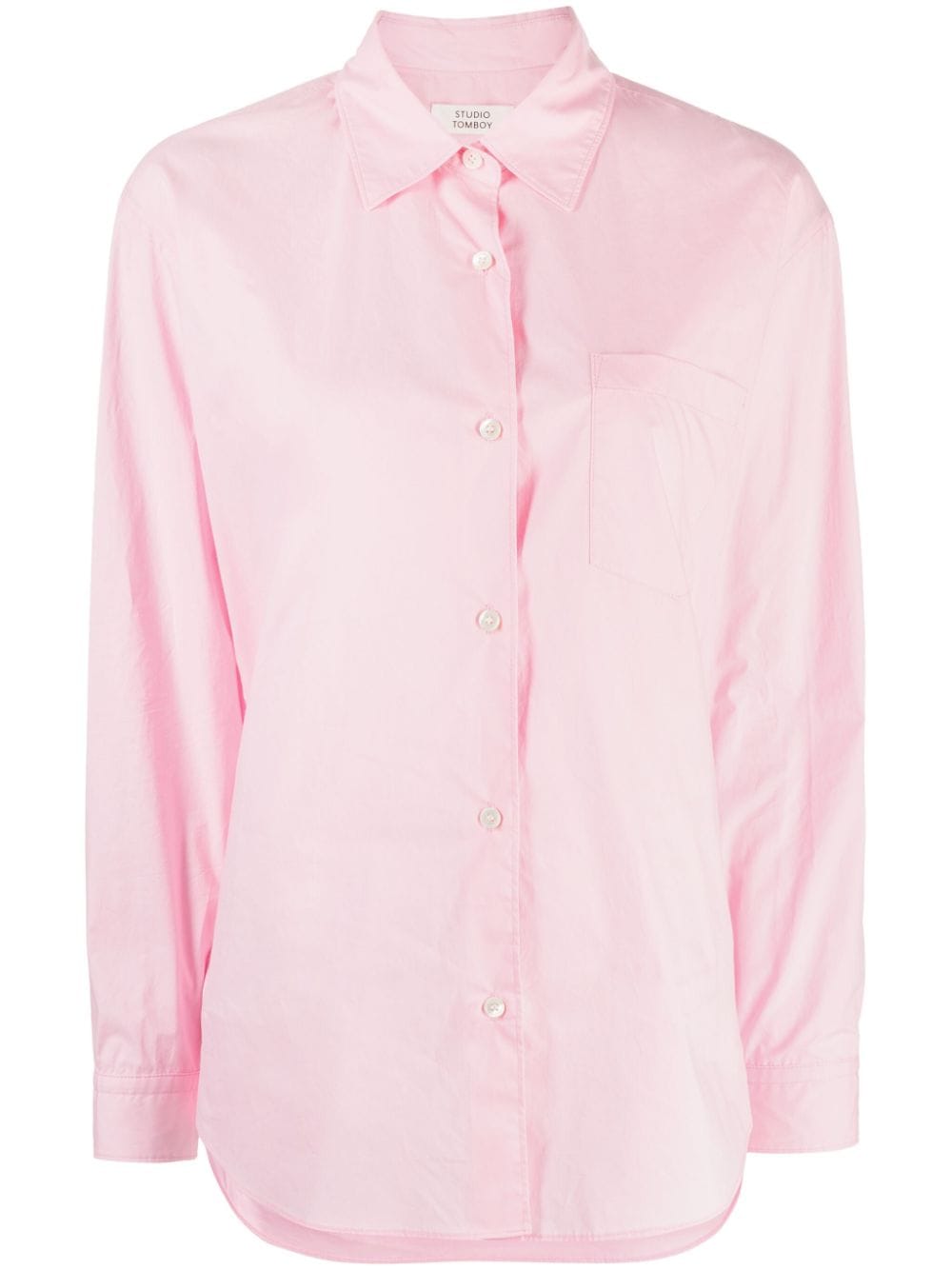 Studio Tomboy Long-sleeve Cotton Shirt In Pink