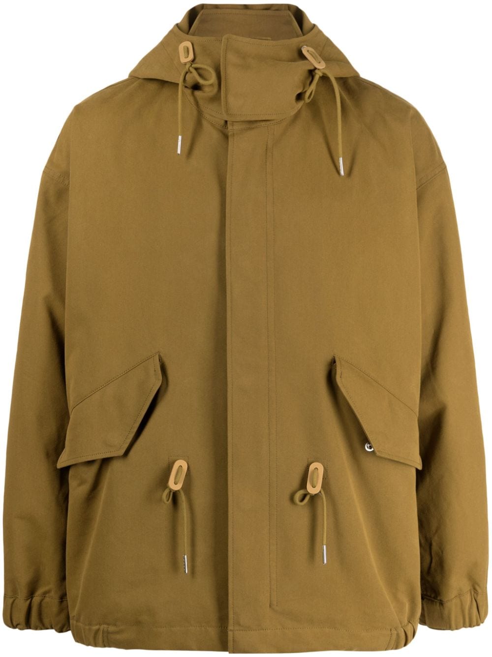 high-neck hooded jacket