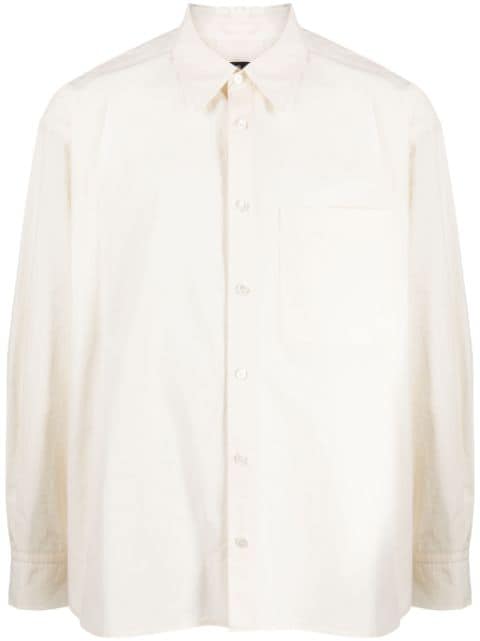STUDIO TOMBOY pointed-collar cotton shirt