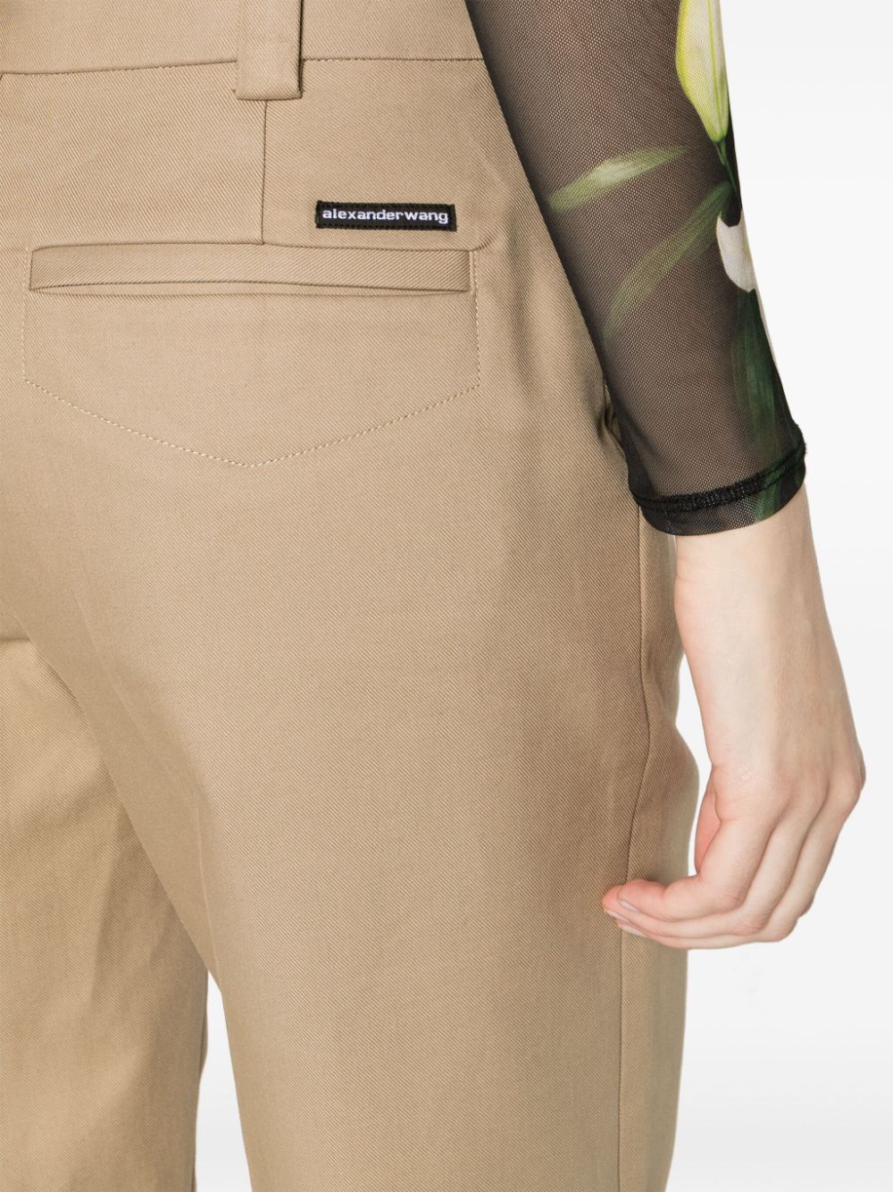 Shop Alexander Wang Straight-leg Cotton Trousers In Green