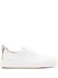 Santoni leather slip-on sneakers - White