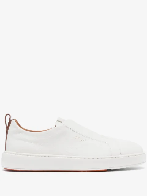 Santoni leather slip-on sneakers