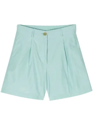 パンツ FORTE FORTE Women Shorts  Burmudas 12818 my pants F46A 6015 bermuda shorts for women in cotton and linen acqua | forte_forte