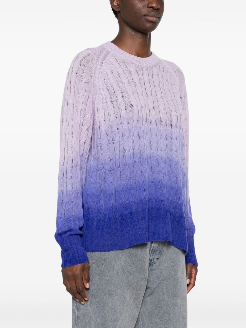 Shop Etro Striped Ombré Wool Jumper In Purple