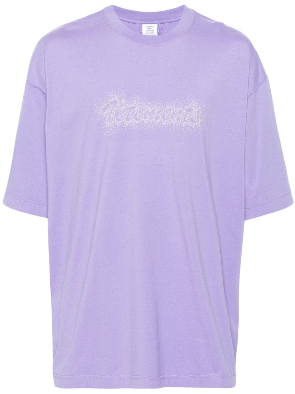 Vetements Stud-embellished Cotton T-shirt In Violett
