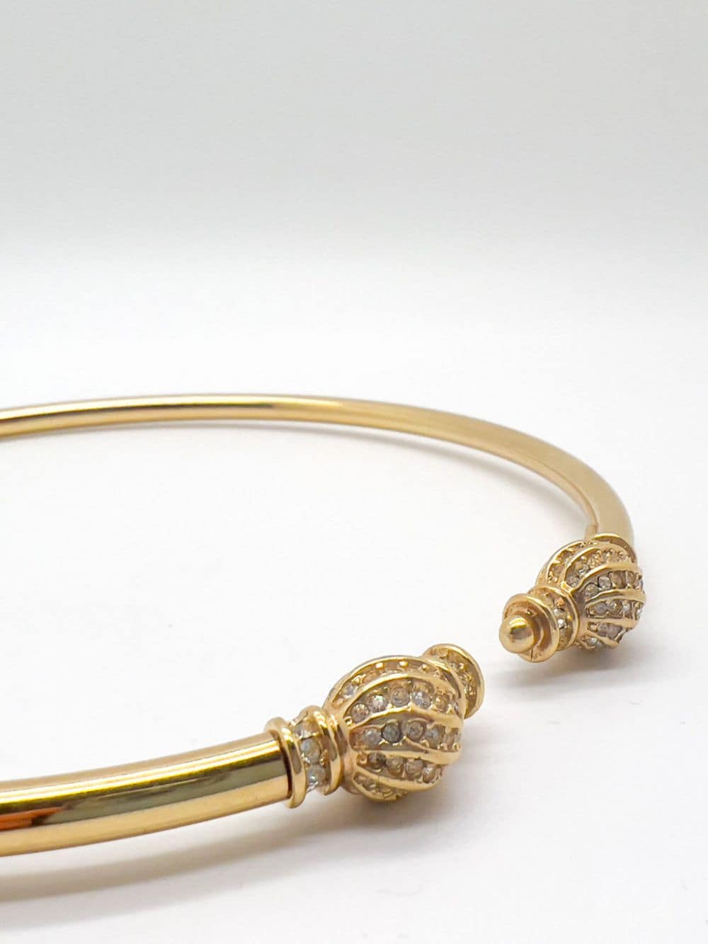 Shop Jennifer Gibson Vintage Christian Dior Crystal Torque Necklace 1970s In Gold