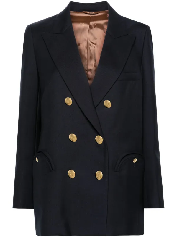 BLAZÉ Milano Alacanara Everynight Double-breasted Blazer in Blue