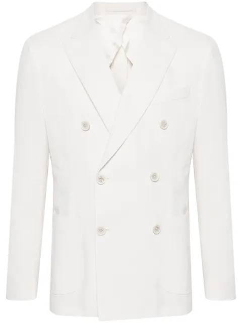Lardini floral-brooch double-breasted blazer