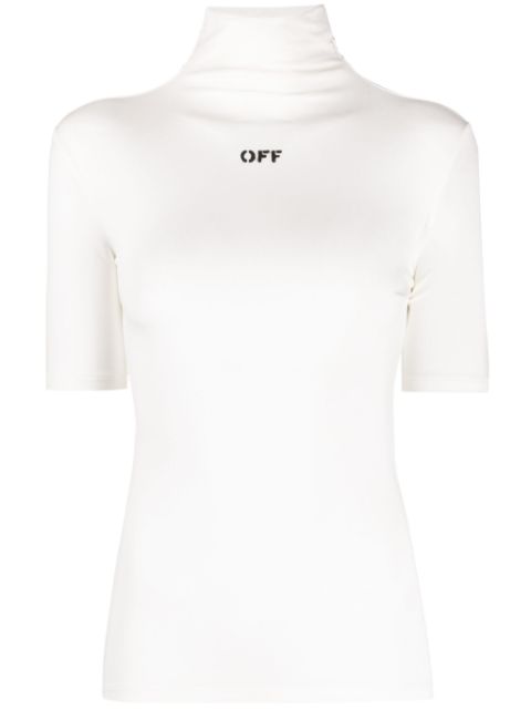 Off-White logo-print high-neck T-shirt Women