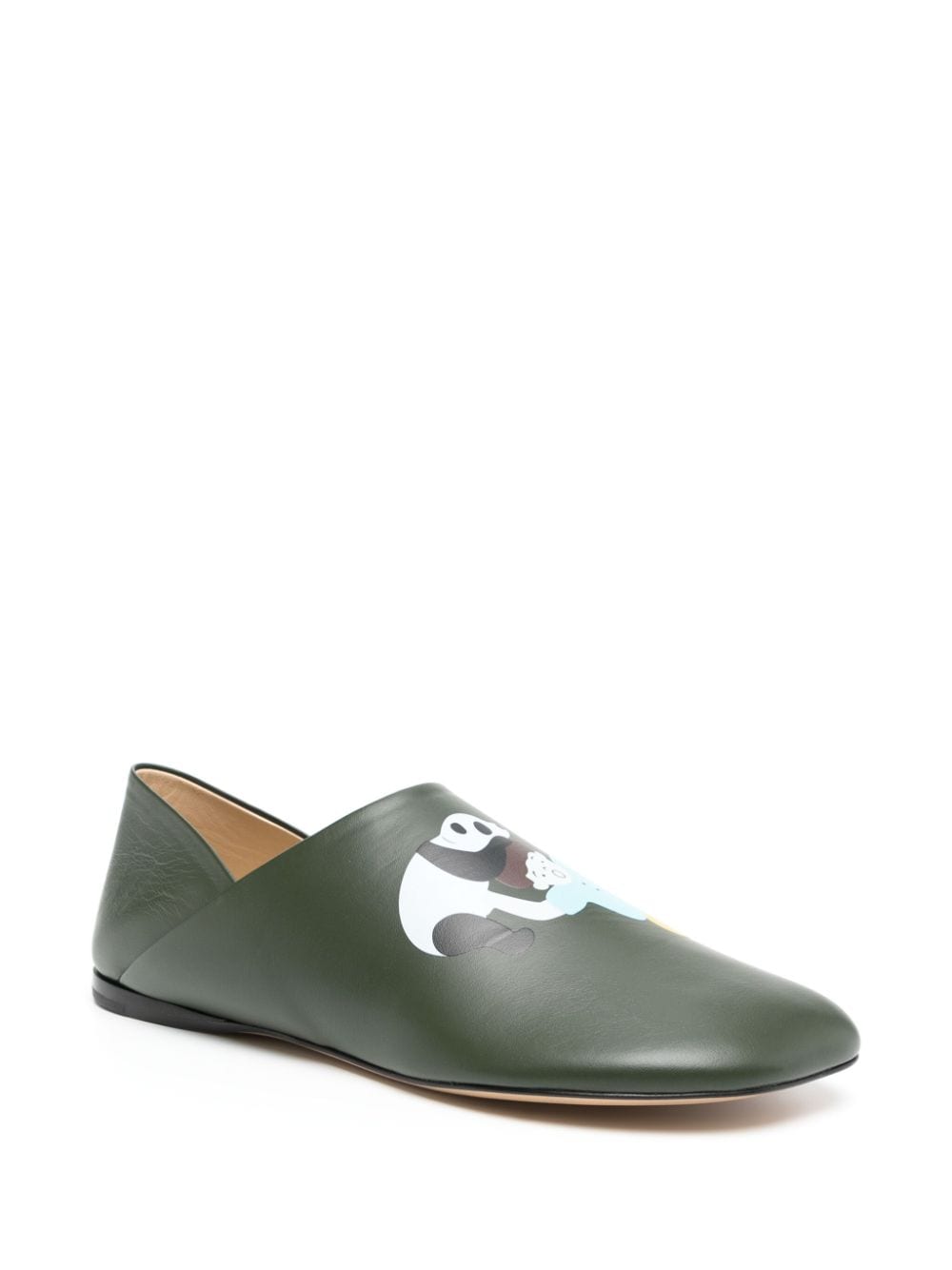 LOEWE Toy leren slippers - Groen