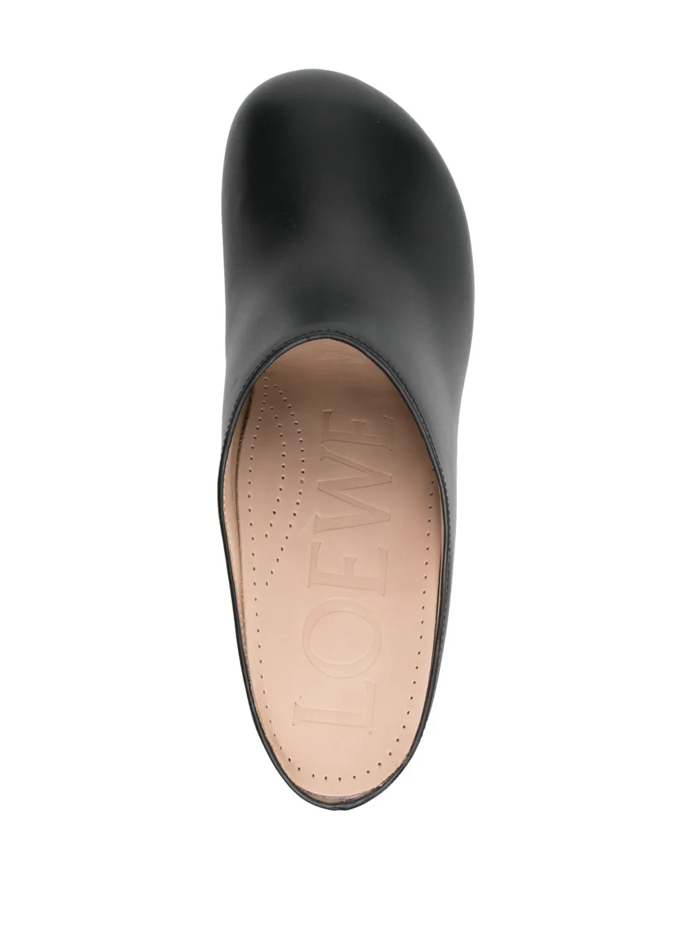 Loewe Terra 100 Leather Platform Clogs In Black