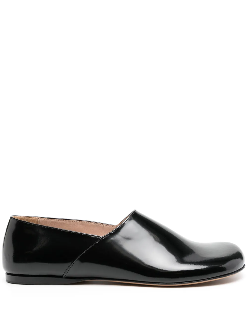 LOEWE Campo leather slippers Black