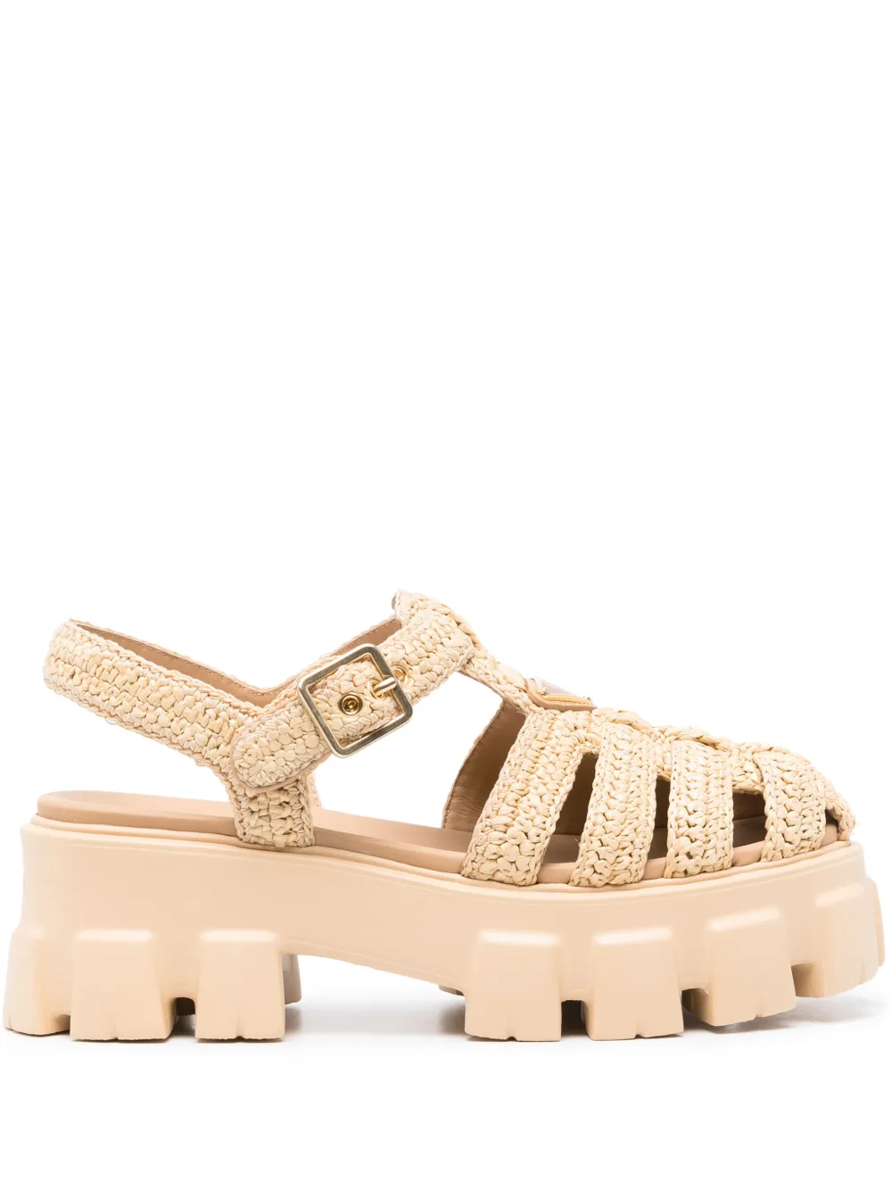 Prada Monolith Raffia Sandals - Farfetch