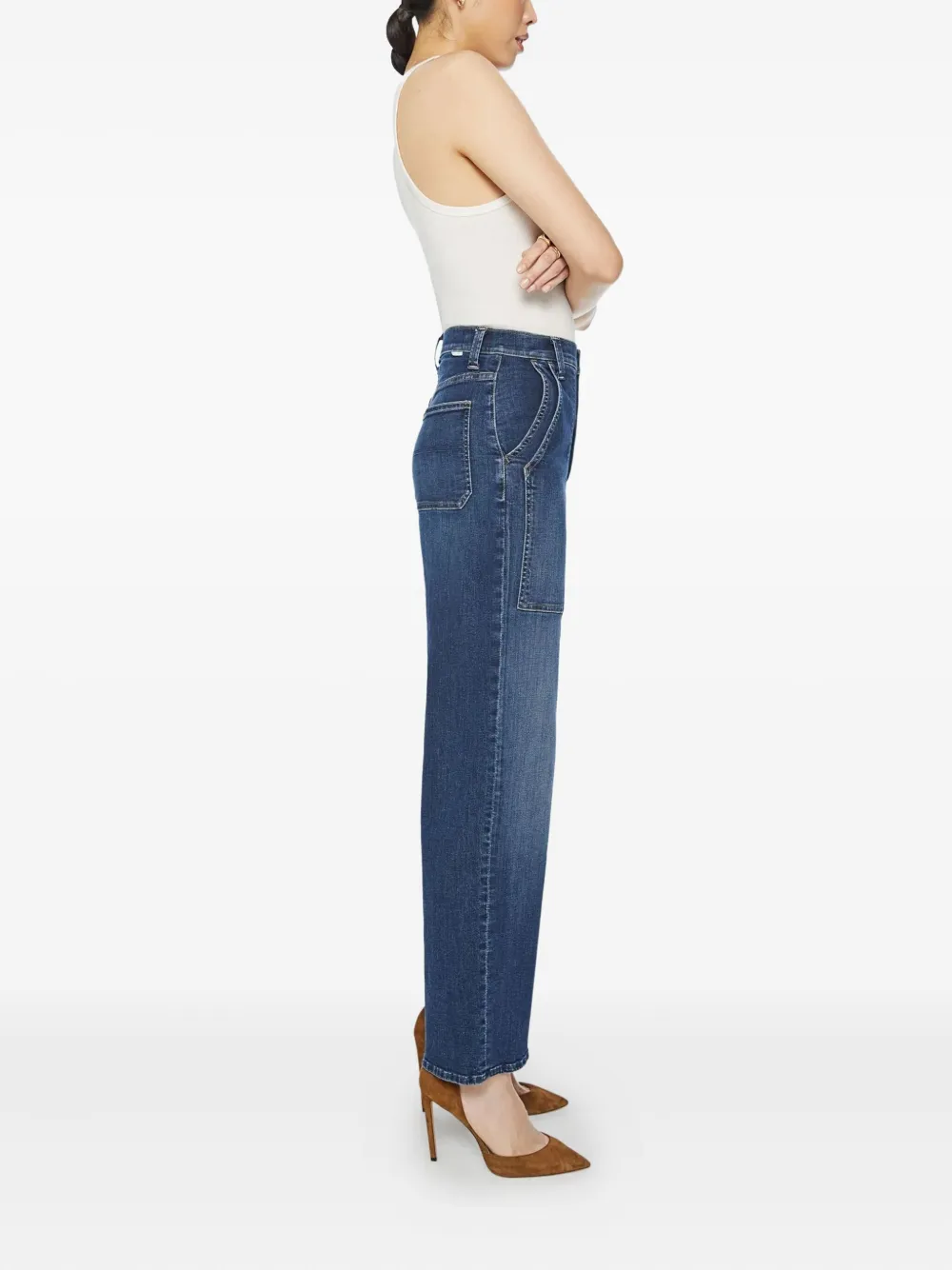 MOTHER Jeans met cargo zak Blauw