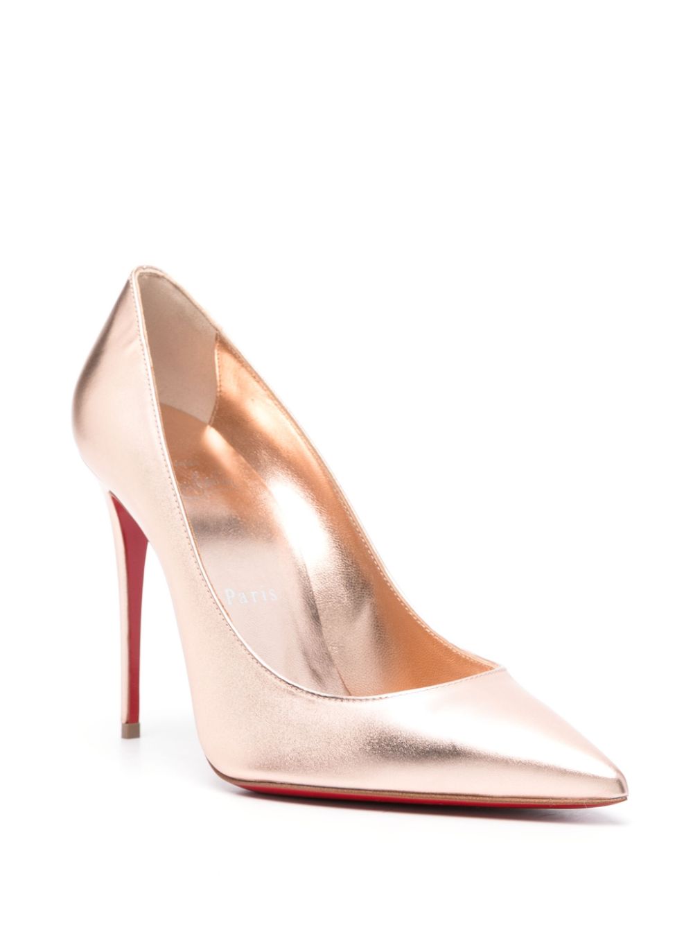 Christian Louboutin Kate 100mm Leather Pumps | Gold | FARFETCH