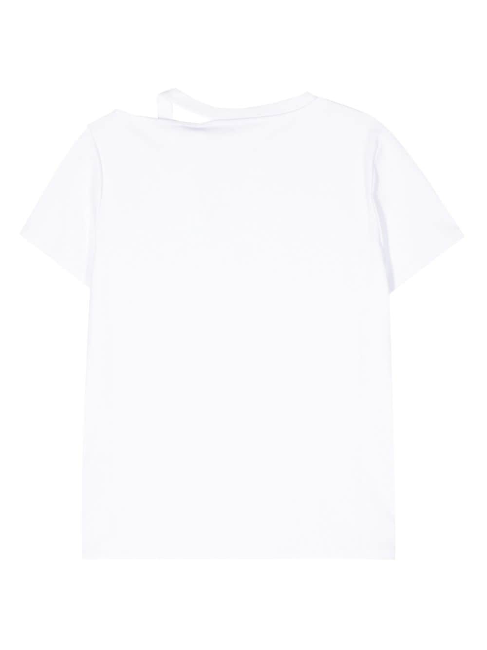 Shop Iro Plain Cut-out T-shirt In White