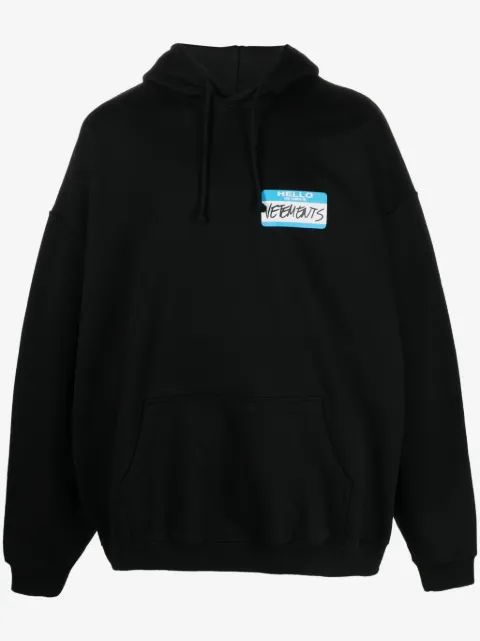 VETEMENTS Name-tag printed hoodie