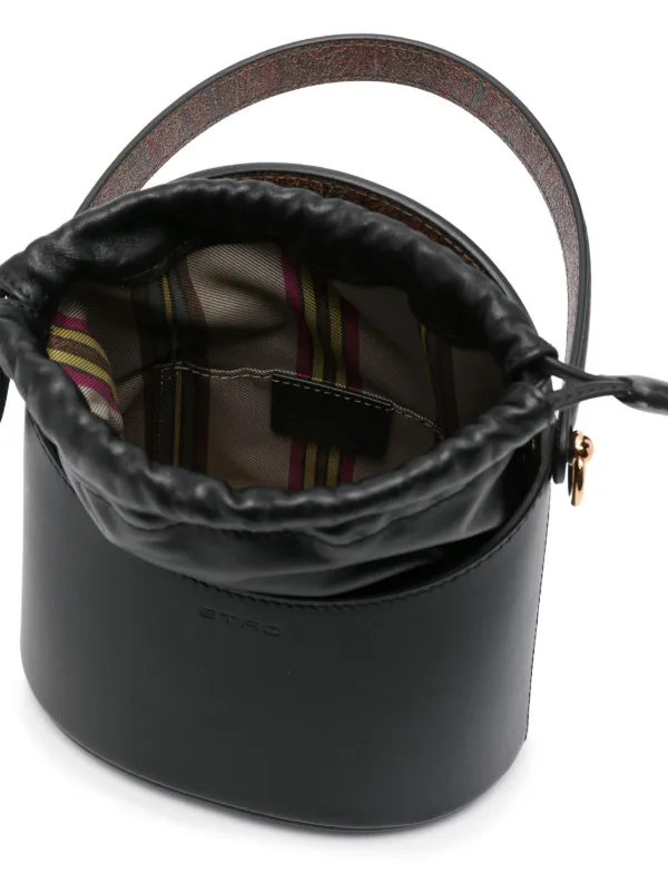[ETRO] サトゥルノ ミニ レザー バケットバッグ Mini leather Saturno bag | Women | Black | ETRO