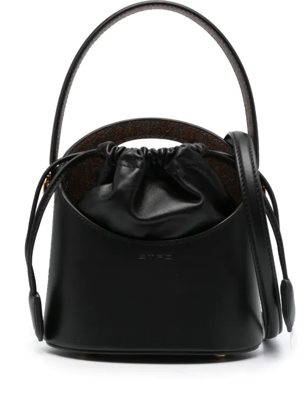 [ETRO] サトゥルノ ミニ レザー バケットバッグ Mini leather Saturno bag | Women | Black | ETRO